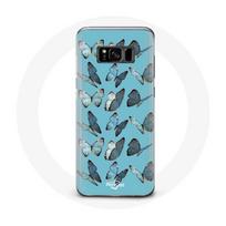 Coque pour Samsung Galaxy S8 plus Papillons Fond Bleu