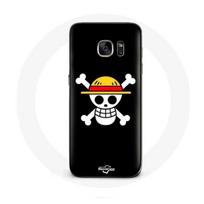 Coque pour Samsung Galaxy S6 edge One Piece Manga Tete de Mort Fond Noir