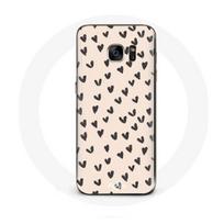 Coque pour Samsung Galaxy S6 Fond de texture abstraite coeurs noirs