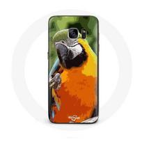 Coque pour samsung galaxy S6 edge Aras Perroquet Orange vert