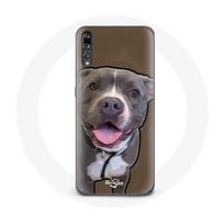 Coque pour samsung galaxy P20 pro Chien Pitbull Blanc gris