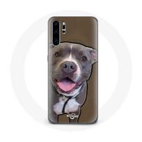 Coque pour Huawei P30 pro Chien Pitbull Blanc gris