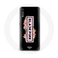 Huawei P20 Pro dėklas, juodas, rožinis, juodas fonas, K-pop grupės logotipas