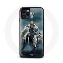 Coque pour Iphone 11 Pro Max Vikings Série Saison 6 Ragnar Lothbrok logo V Epée Gris Fond Brouillard