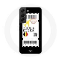 Coque pour Samsung Galaxy S21 FE Billet d'avion Bruxelles Belgique