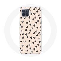 Coque pour Oppo A93 Fond de texture abstraite coeurs noirs juoda