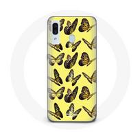 Coque pour Samsung Galaxy A20e Papillons Fond Jaune