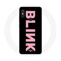 Coque pour Xiaomi Redmi Note 5 Pro Blink Fandom Blackpink Logo Rose Fond Noir