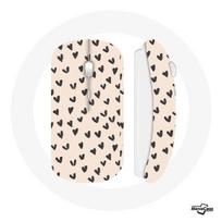 Souris Sans Fil Fond de texture abstraite coeurs noirs