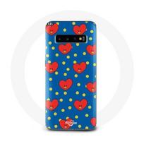 Coque pour Samsung Galaxy S10 BTS Bangtan Garçons BT21 TATA de V Fond Bleu mėlyna