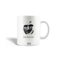 Keramikinis puodelis - Obuolys - Aš esu Steve Jobs - 30cl - Baltas - Galima plauti indaplovėje