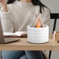 Essential Oil Diffuser Aromatherapy Portable Air Gift Fireplace Flame white