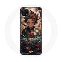 Case - Maniacase - Samsung Galaxy A22 5G - Demon Slayer Tanjiro - Soft - Black