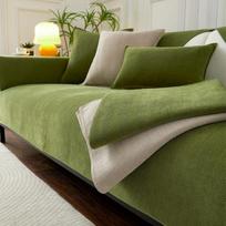 Chenille Herringbone Sofa Cushion Four Seasons Universal Non-Slip Solid Color Cushion New Green Sofa Cover Cover Cloth 70*70cm beige