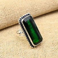 Glorious Chrome Diopside Gemstone Handmade 925 Sterling Silver Jewelry Ring For Women 4 žalia