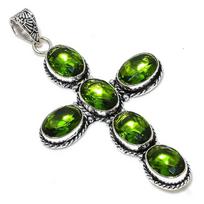 Natūralus peridoto brangakmenis Rankų darbo 925 svarų sterlingų sidabro dovanų pakabukas 3,35  a3K96 black
