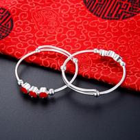 Koreietiška vaikiška kūdikių aliejaus lašelių sidabrinė apyrankė, aksesuarai, S990 sidabrinė vaikiška apyrankė, pora madingų aksesuarų Adjustable size black