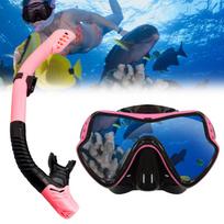 High Definition Fog Diving Face Mirror Large Frame Diving Mirror Breathing Tube Set One Size rožinė