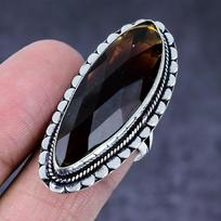Natural Honey Topaz Gemstone Handmade 925 Steling Silver Gift Ring Size 8 c9u79