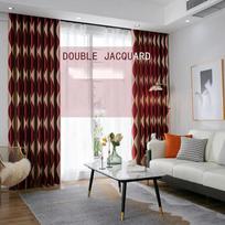 Curtain Double-sided Jacquard Full-shading Curtain Living Room Bedroom Balcony Curtain Window Curtain Curtains Rod 150*270cm*2pcs vyno raudonos spalvos