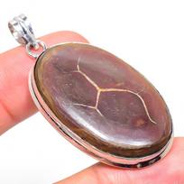 Natūralus Molis Įtrūkęs Fossil Brangakmenis 925 Sterlingo Sidabro Dovanų Pakabukas 2.21  c8B93 brown