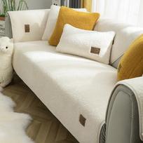 Nordic Style Thickened Spring, Autumn and Winter Universal Plush Cushion Non-Slip Leather Sofa Cover New Cover Towel 70*70 gray