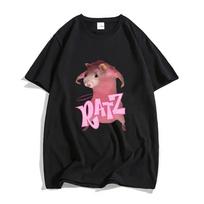 Ratz Pink Mouse animaciniai marškinėliai 100% medvilnės trumpomis rankovėmis unisex marškinėliai Kasdieniai Kawaii vasaros marškinėliai su O-kaklu Mieli unisex minkšti marškinėliai Unisex 4XL pink