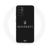 Coque Maniacase pour Samsung Galaxy A34 5g maserati blanc fond carbonne balta