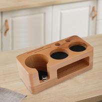 Coffee Tamper Holder Espresso Portafilter Tamping Station for Bar 58mm brown