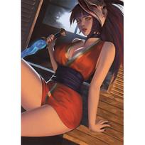 Spausdinti drobę Žaidimas Atostogos Bounty Hunter Nude Sexy Girl Art Plakatas Gyvenamasis kambarys miegamasis Kabantis paveikslėlis 21cm×30cm NoFrame