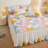 3 vnt. Sezoninis universalus dygsniuotas lovos sijonas Skaidrus tiulio sijonas Neslystantis lovatiesė Sutirštintas čiužinio apsauginis patalynė 120x200cm bed skirt