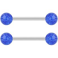 Forbidden Body Jewelry 14 Gram Barbell Suit,Nipple Barbell,Pliers,16 mm(5/8 Inch)Super Flash Tongue/Nipple Ring,Ring Barbell Suit,6 Millimeter End Blue Flash