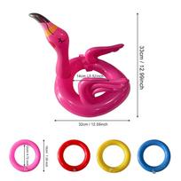 Pripučiamas flamingo žiedo mėtymo žaislas vaikiškas pripučiamas žaidimų rekvizitas vandens interaktyvus mėtymo žiedas