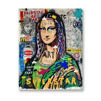 Mona Lisa Canvas Painting Poster and Prints Superstar Character Modern Graffiti Street Pop Art Wall Pictures for Home Room Decor 21x30cm No Framed black