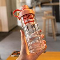 Vandens puodelis Nešiojamas maistinės medžiagos Plastikinis puodelis didelės talpos vyrams ir moterims su arbatos stikliniu virduliu Sportinis vandens puodelis 550ml rožinė