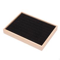 Papuošalų žiedų ekrano dėklo laikiklis, apsaugos papuošalų saugykla Black PU Leather