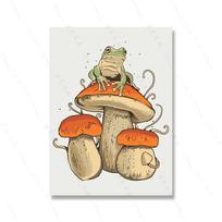 Frog Mushroom Umbrella Cartoon Game Hd Poster Print Animal Comics Canvas Painting Kids Room Home Decor Anime Art Wall Picture 21x30cm No Framed