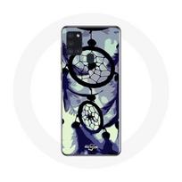 Coque Samsung Galaxy A21S Attrape Rêve violet gris et Noir