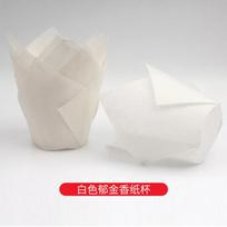 Tulip Cake Paper Cup Multicolor Flame Cup High Temperature Oil-proof Bread Paper Holder Baking white