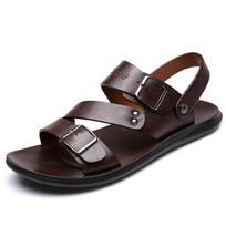 2024 m. Naujos Šlepetės Beach vyrams Odinė avalynė Mados Patogūs vyriški sandalai Tvirtai atviri Vyriški odiniai sandalai Sneakers 38