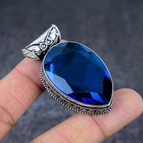 Natural London Blue Topaz 925 Sterling Silver Jewelry Pendant 2.09  G6y39
