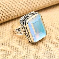 Wonderful Mystic Topaz Gemstone Handmade Solid 925 Sterling Silver Ring Jewelry 4 balta