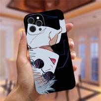 Jujutsu Kaisen Gojou Satoru Luxury Phone Case for iPhone 11 13 Shell for iPhone 12 Pro Max X XR XS 7 8 Plus SE 2020 Black Cover iPhone 7or8Plus black