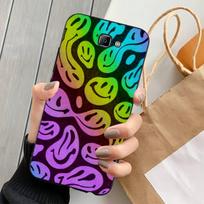 Cute Funny Trippy Smiley Face Phone Case for Samsung S20 lite S21 S10 S9 plus for Redmi Note8 9pro for Huawei Y6 cover Y7 prime 2019 pink