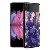 Luxury Case For Samsung Galaxy Z Flip 4 3 5G Black PC Hard Phone Cases Fashion Back Cover ZFlip Funda Genshin Impact Girl Shell Samsung Z Flip 4 5G