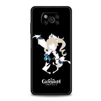 Genshin Impact Anime Dėklas Xiaomi Mi Poco X3 NFC M3 F3 M4 X4 Pro 5G Note 10 Lite 11 11T 10T 11X 12 9T 11i Telefonams Dangtelis Mi 10T Pro 5G black