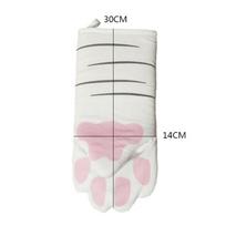 Cute Cat Paws Oven Mitts Cat Claw Baking Oven Gloves Anti-scald Microwave Heat Resistant Insulation Non-slip Cat Paw Gloves white