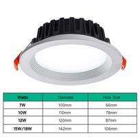 Pritemdomas LED apatinis apšvietimas įleidžiama lubų lempa 7W 10W 12W 15W taškinis aliuminio taškinis LED apšvietimas 110V 220V vidaus miegamojo virtuvė 15W Dimmable&Natural White
