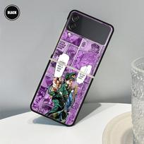 JoJo Bizarre Adventur Anime Case For Samsung Galaxy Z Flip 3 5G Funda ZFlip3 Luxury Black PC Hard Shockproof Back Phone Coque Sh Samsung Z Flip 3 gray