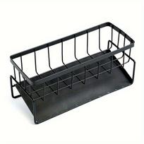 1pc Kitchen Rack, Rag Drain Rack, Punch-free Household Spice Rack, Sink Faucet Sink Rack Black Without rod